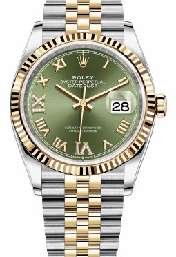 Rolex Datejust 36 Olive Green Diamonds Dial