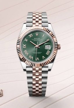 Rolex Datejust 41 Oystersteel and Everose gold Olive Dial